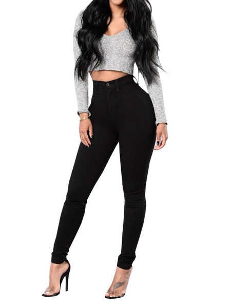 High Waisted Super Stretchy Jeans H7XHRQHC2K