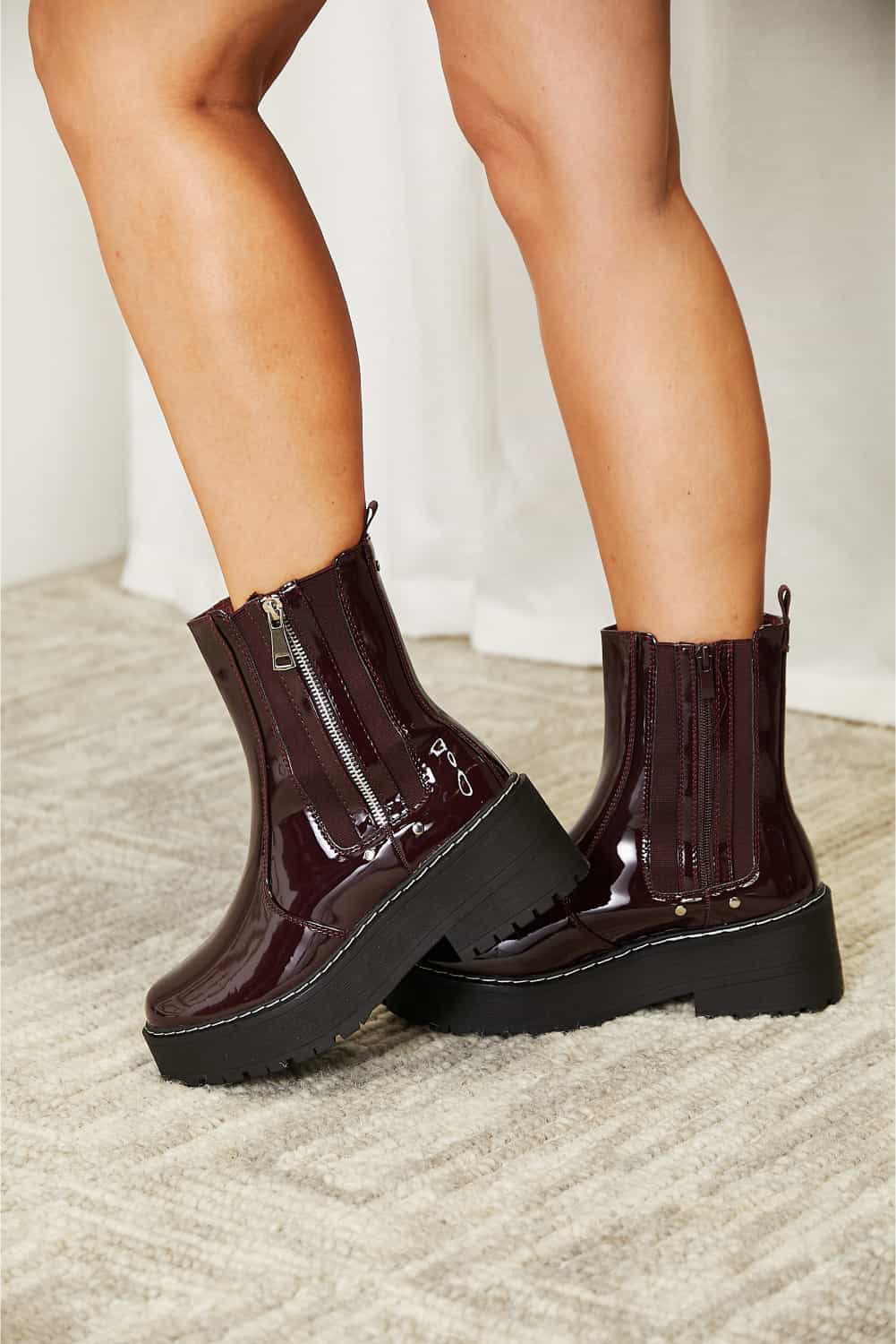 10130049799-Forever Link Side Zip Platform Boots