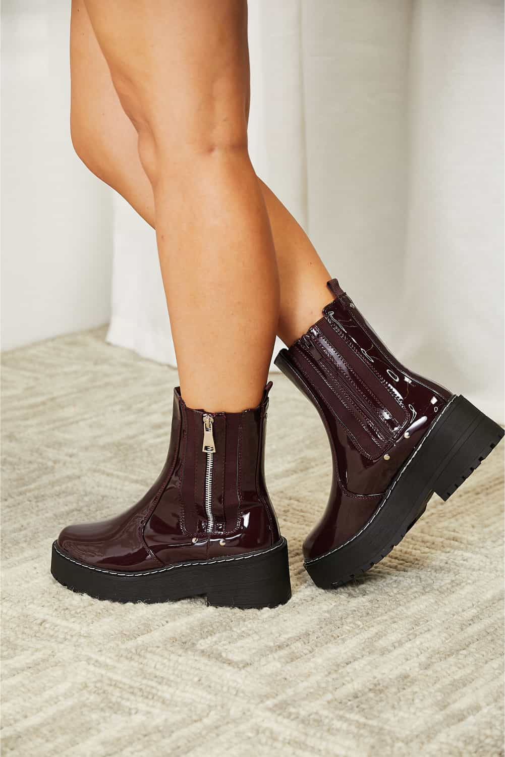 10130049799-Forever Link Side Zip Platform Boots