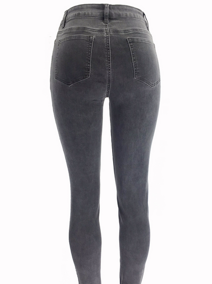 High-Waisted Denim Pants H7XHRQKZYK