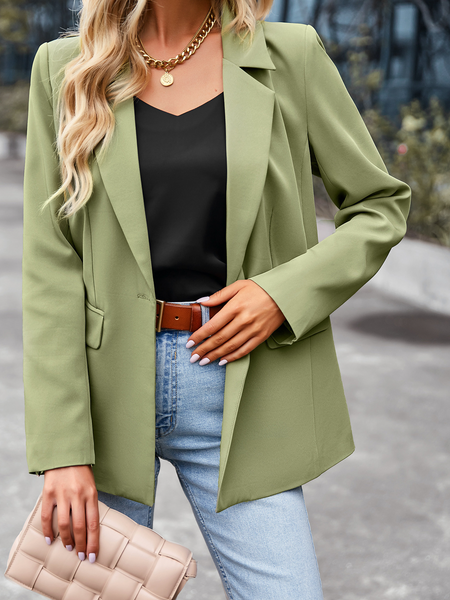 Women's Lapel Collar Blazer Jacket HWWK2XWBHK