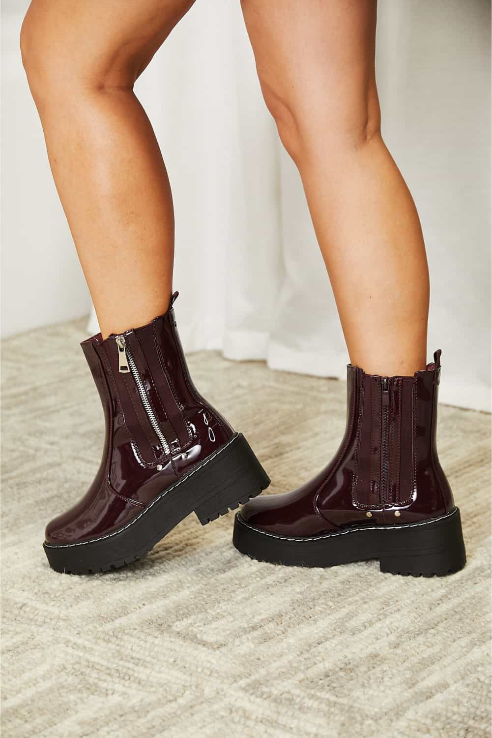 10130049799-Forever Link Side Zip Platform Boots